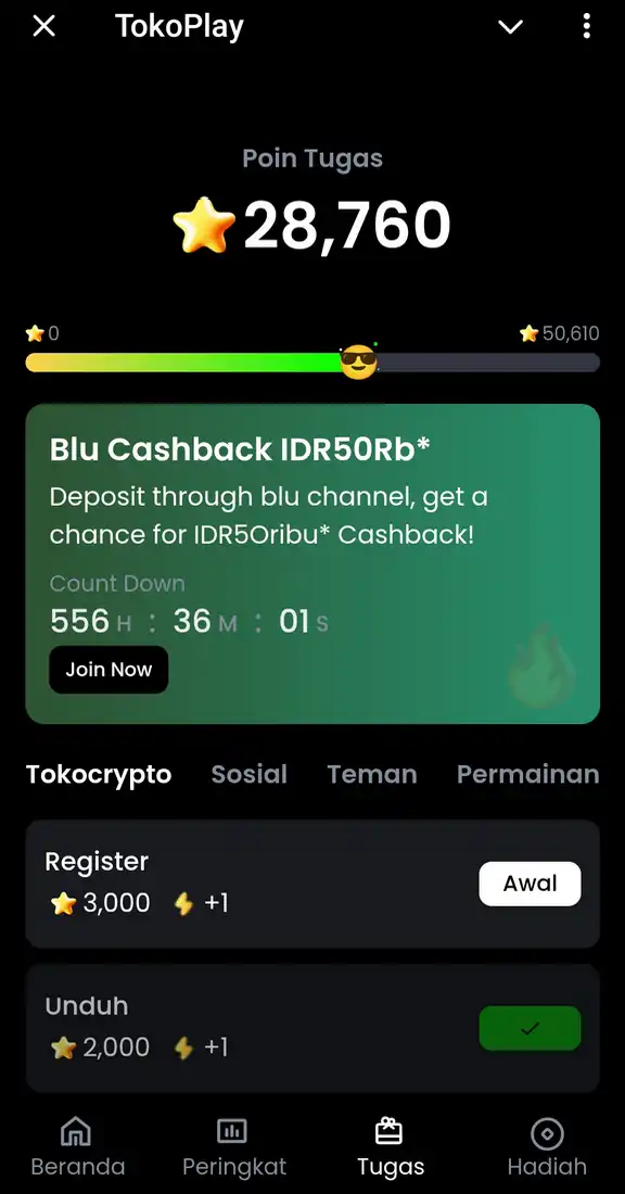 Cara Main TokoPlay Tokocrypto Airdrop
