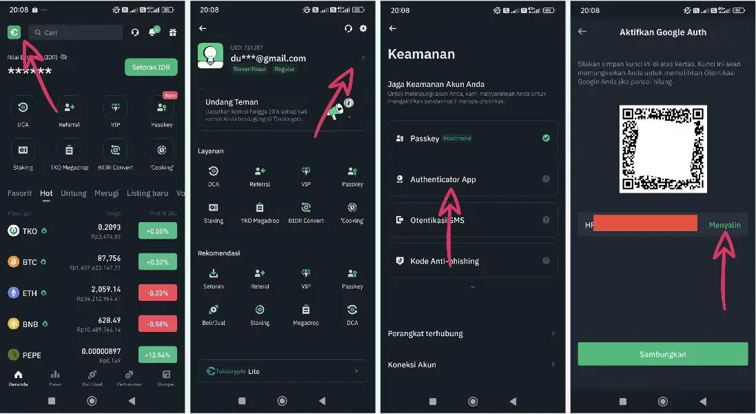Cara Mengaktifkan Google Authenticator di Tokocrypto