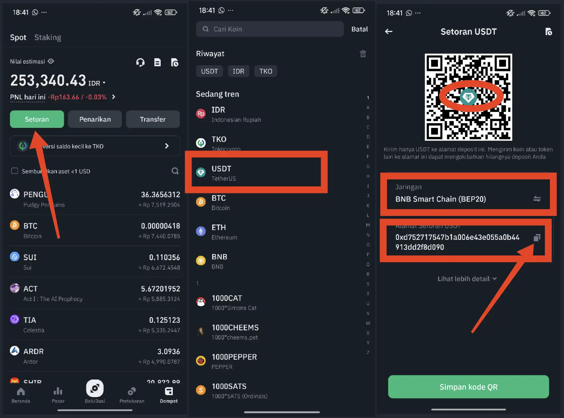 Cara Setor USDT ke Tokocrypto