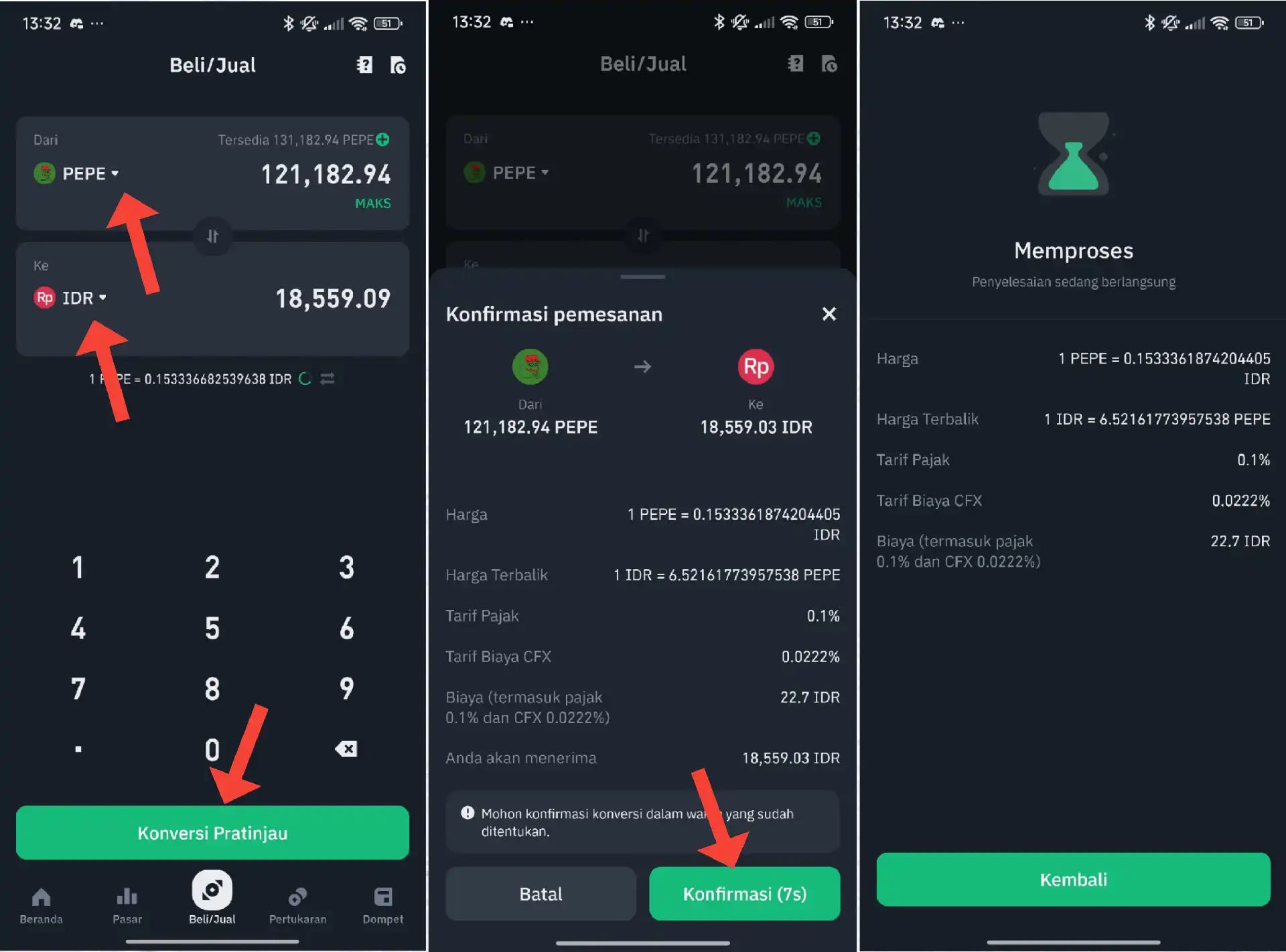 Convert Aset Kecil di Tokocrypto Secara Manual