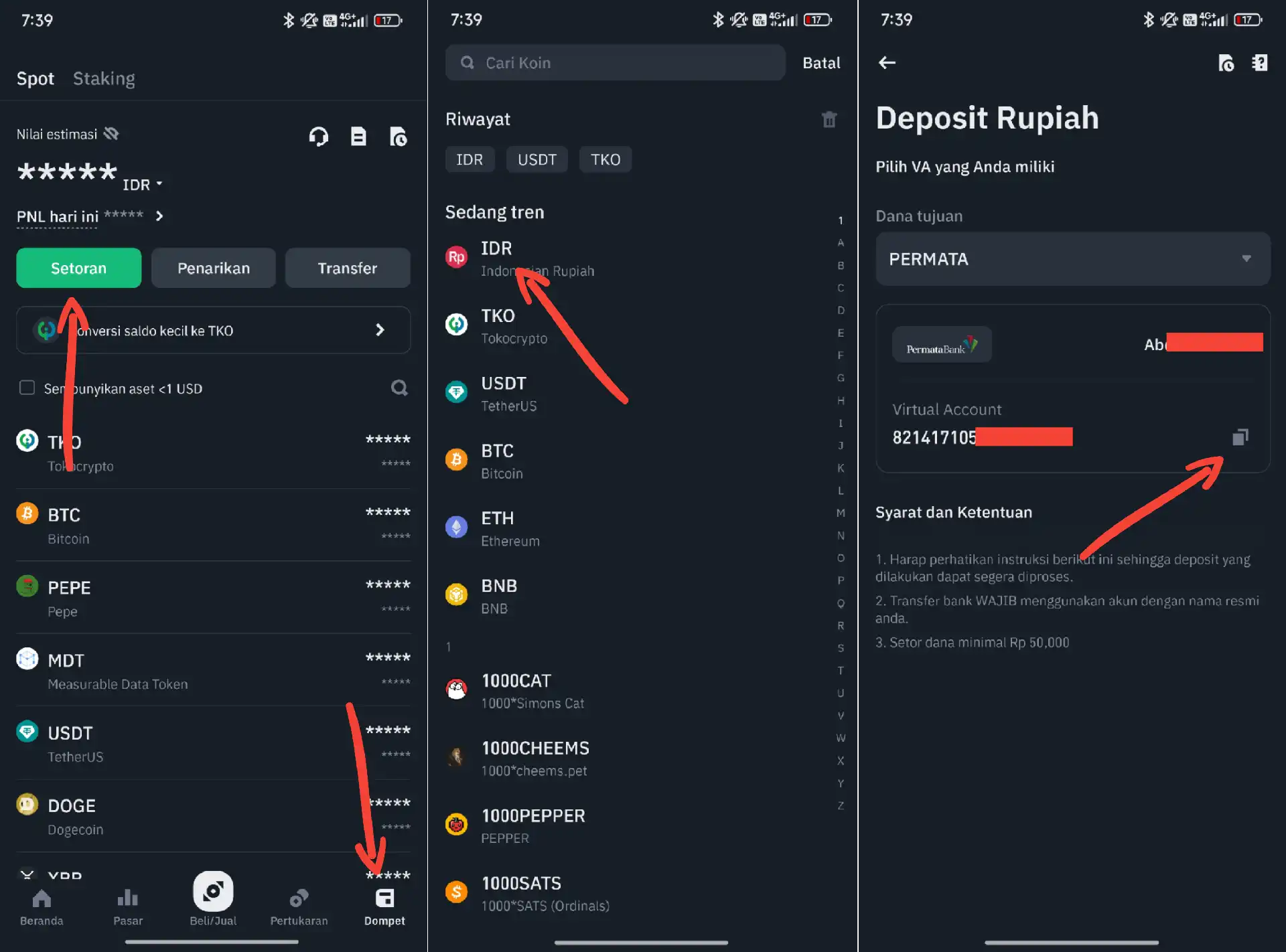 Deposit Tokocrypto via Bank OCBC