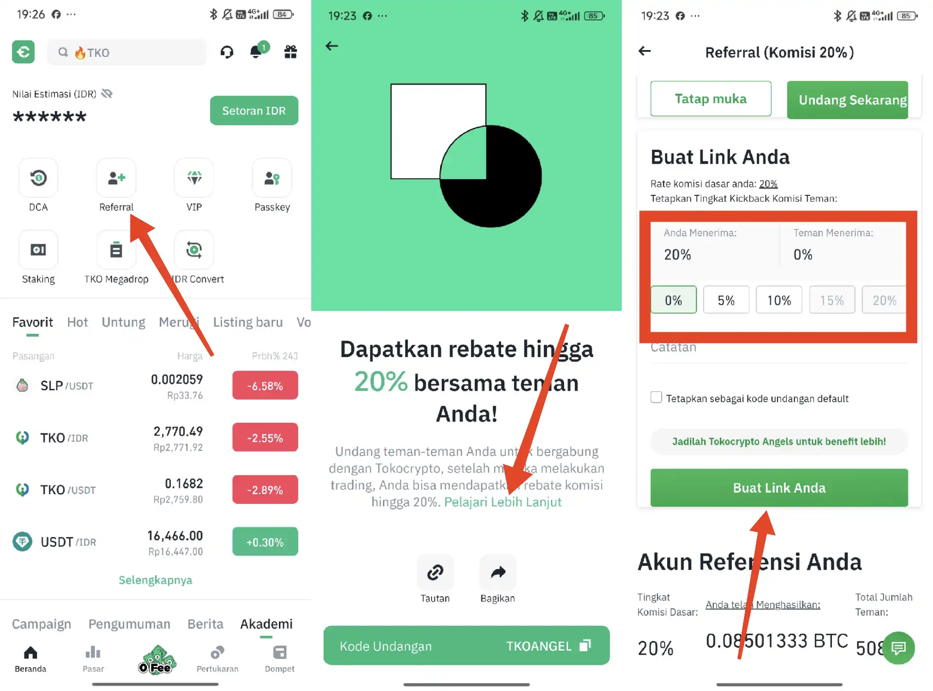 Cara Melihat Kode Referral Tokocrypto