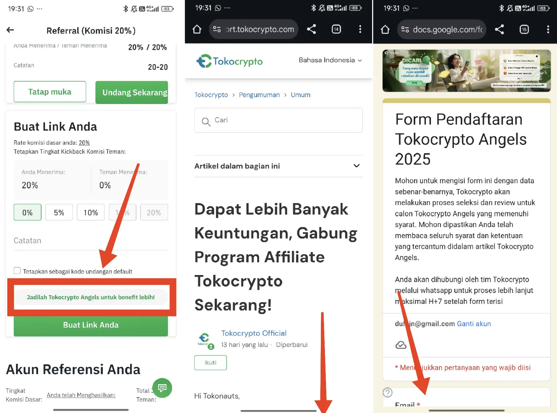 Cara Melihat Kode Referral Tokocrypto