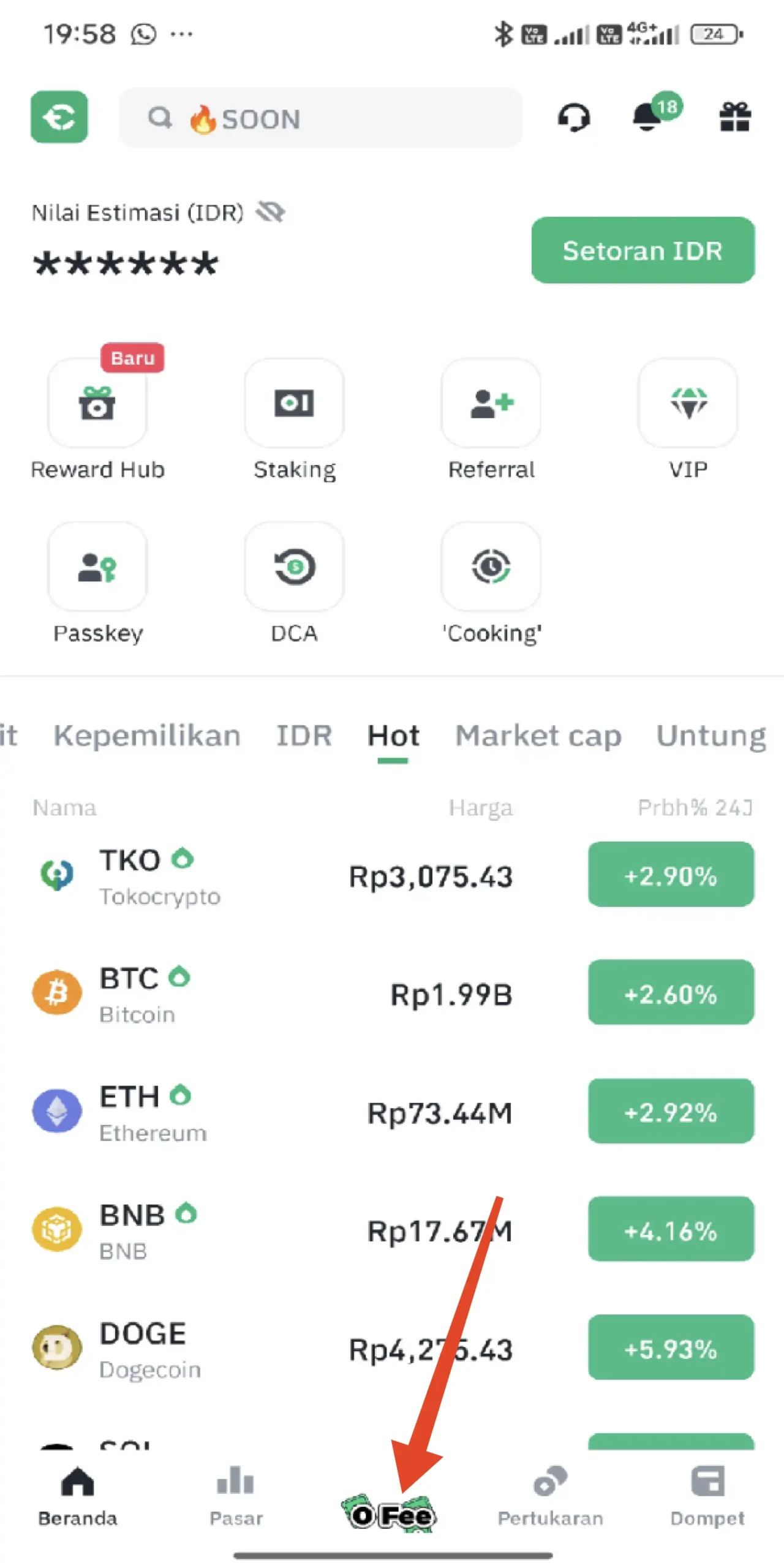 Fitur Convert Tokocrypto