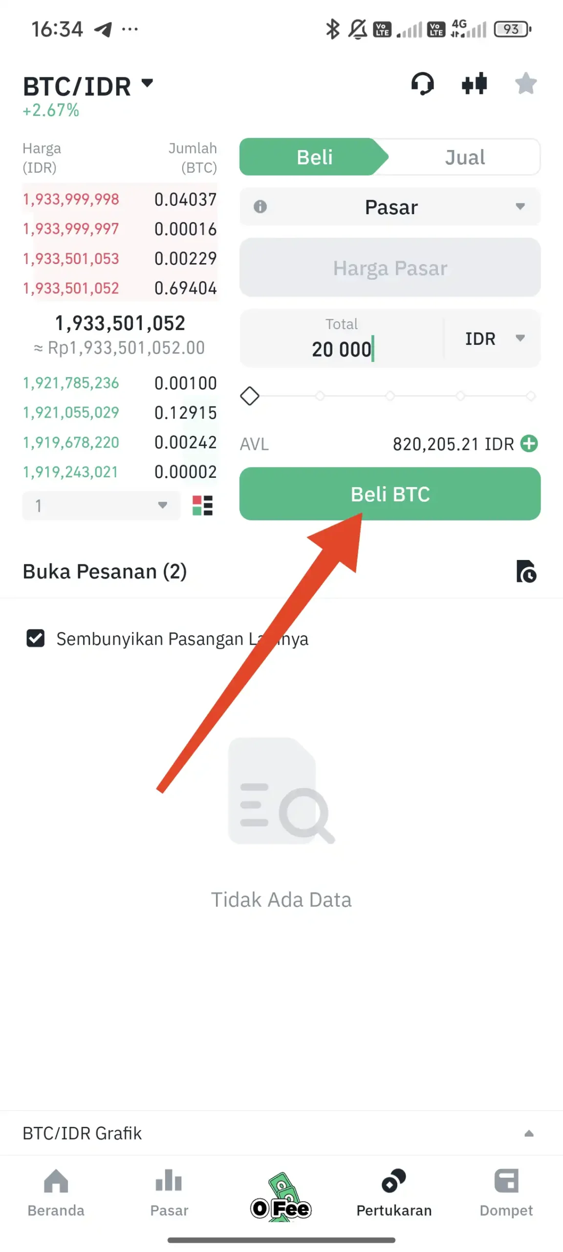 Cara Beli Bitcoin (BTC) Langsung dengan Rupiah (IDR) di Tokocrypto