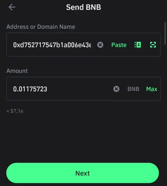 Mentransfer BNB dari Trust Wallet ke Tokocrypto