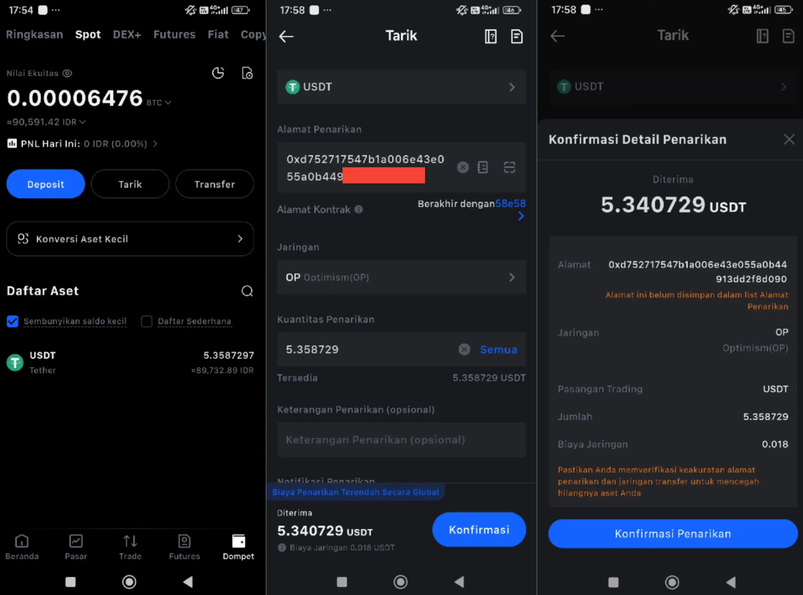 Mentransfer USDT dari MEXC ke Tokocrypto