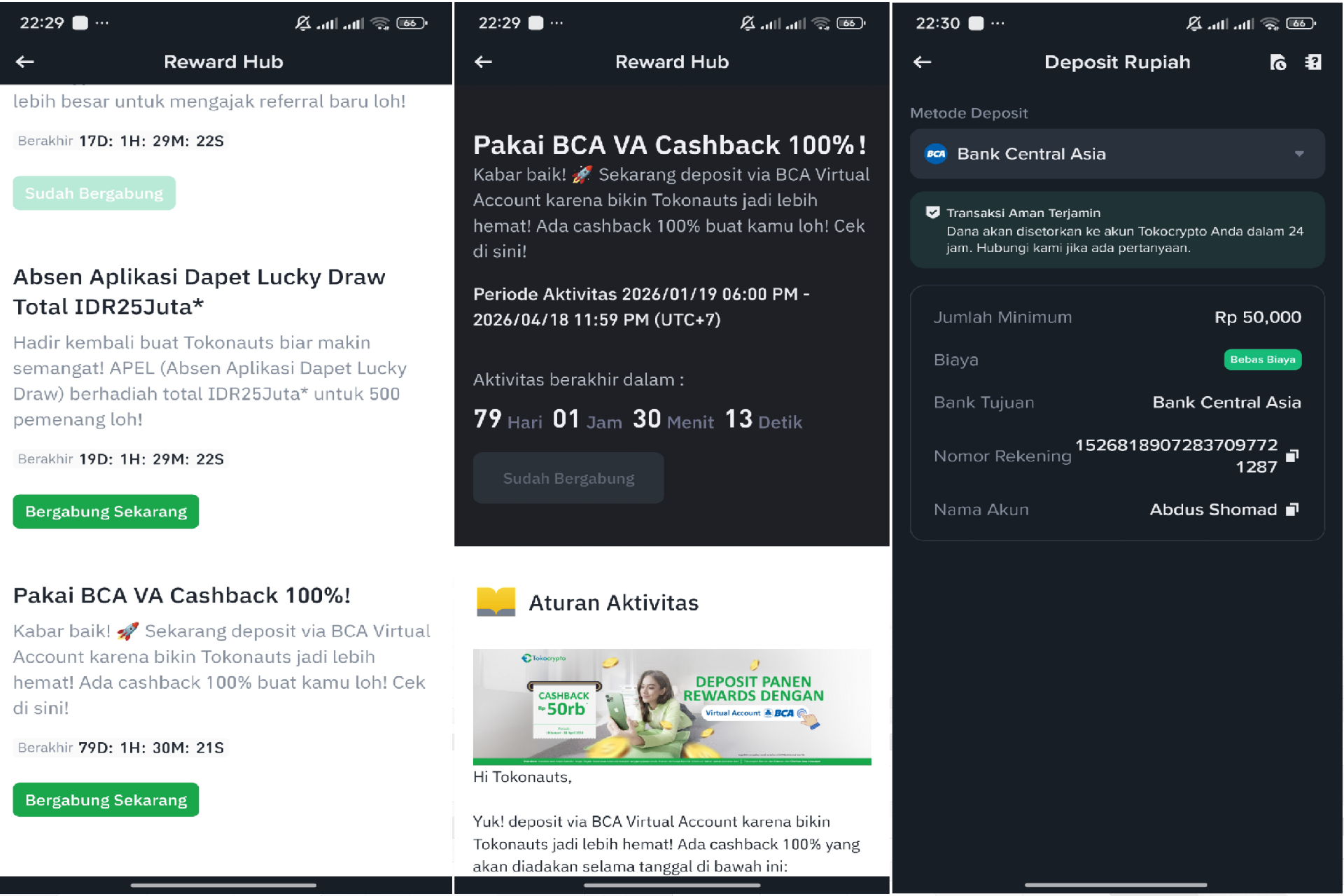 Promo Tokocrypto 2026: Deposit via BCA VA, Dapat Cashback 100%!