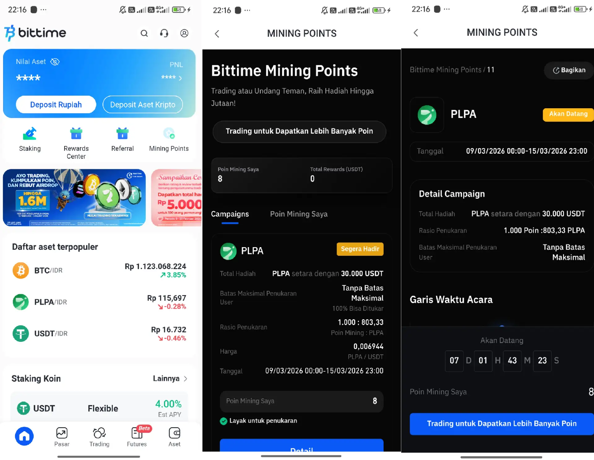 Bittime Mining Points Event 
