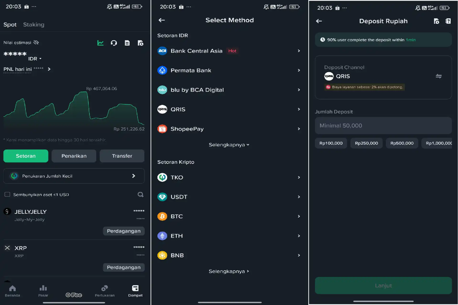 Tokocrypto via QRIS