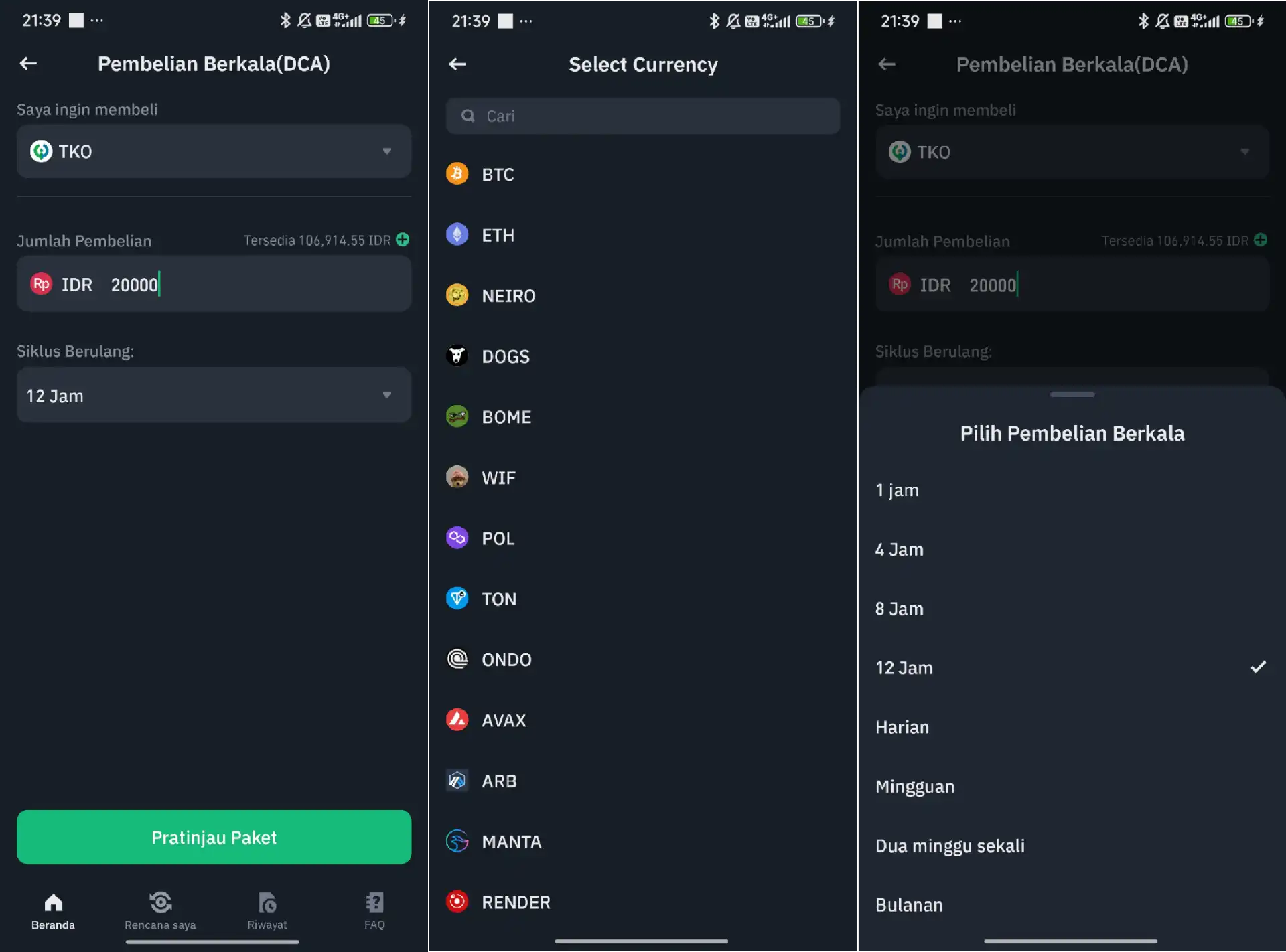 Cara Menggunakan Fitur DCA Tokocrypto