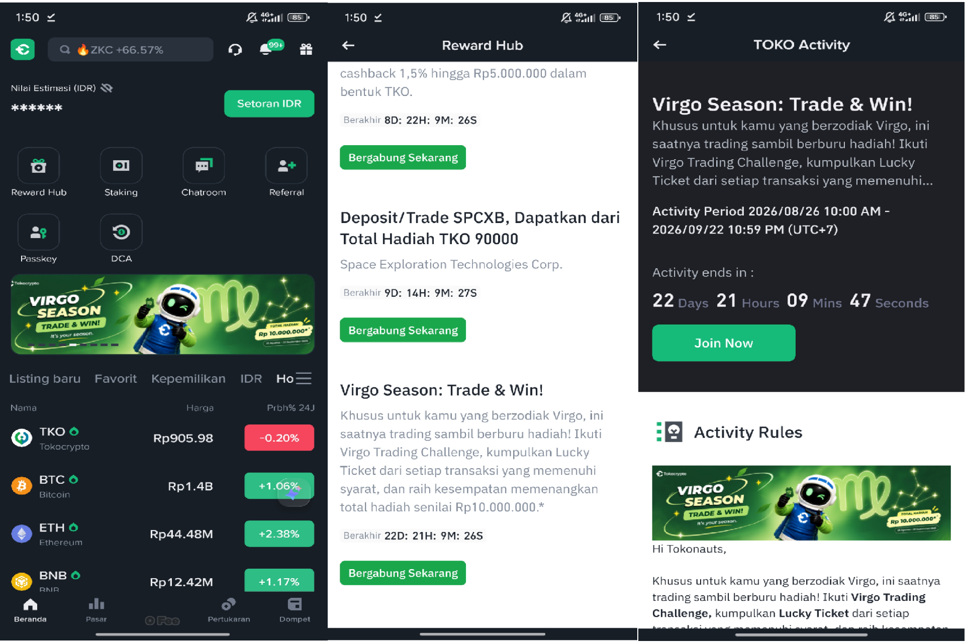 Virgo Season: Trade & Win di Tokocrypto! Total Hadiah Rp10️ Juta Menanti Anda 