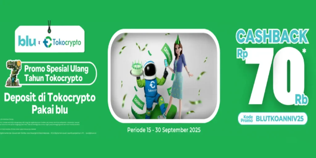 Rayakan Anniversary ke-7 Tokocrypto dengan Cashback Hingga Rp 70 Ribu!