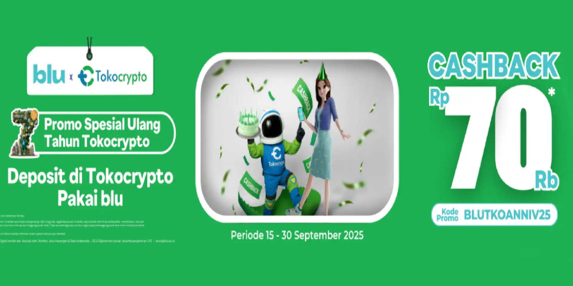 Rayakan Anniversary ke-7 Tokocrypto dengan Cashback Hingga Rp 70 Ribu!