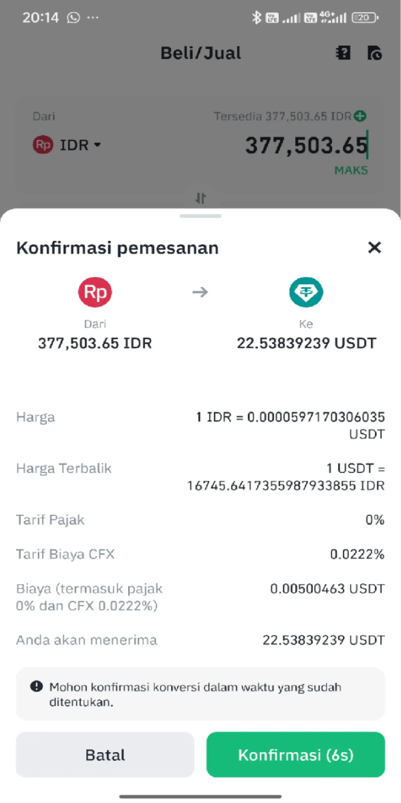 Fitur Convert Tokocrypto