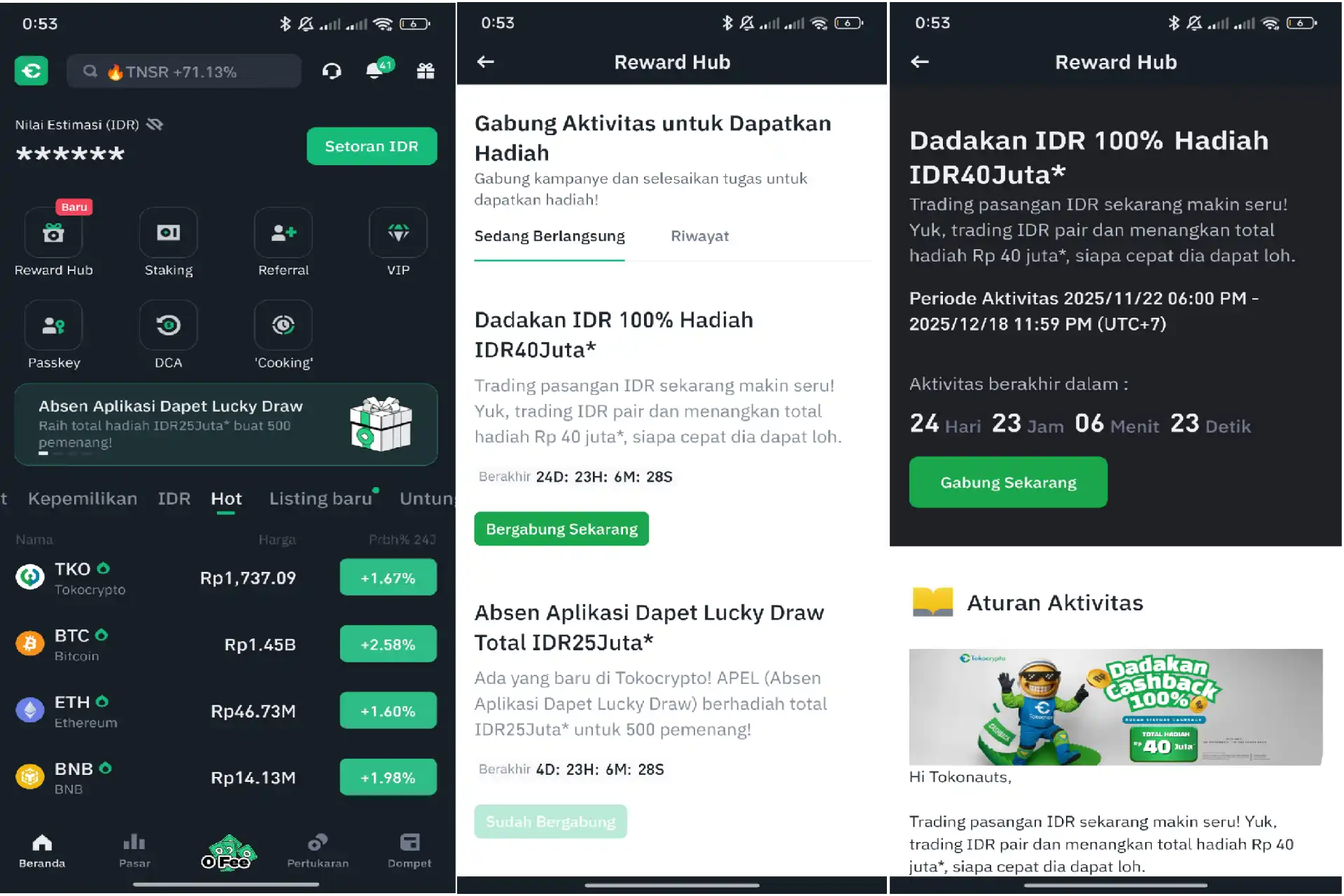 Reward Hub Tokocrypto