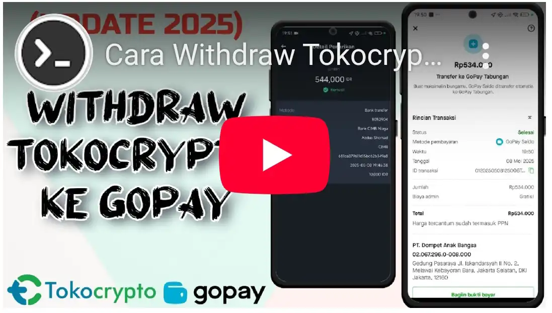 Tutorial Cara Withdraw Tokocrypto ke Gopay